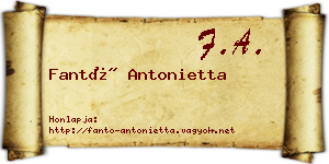 Fantó Antonietta névjegykártya